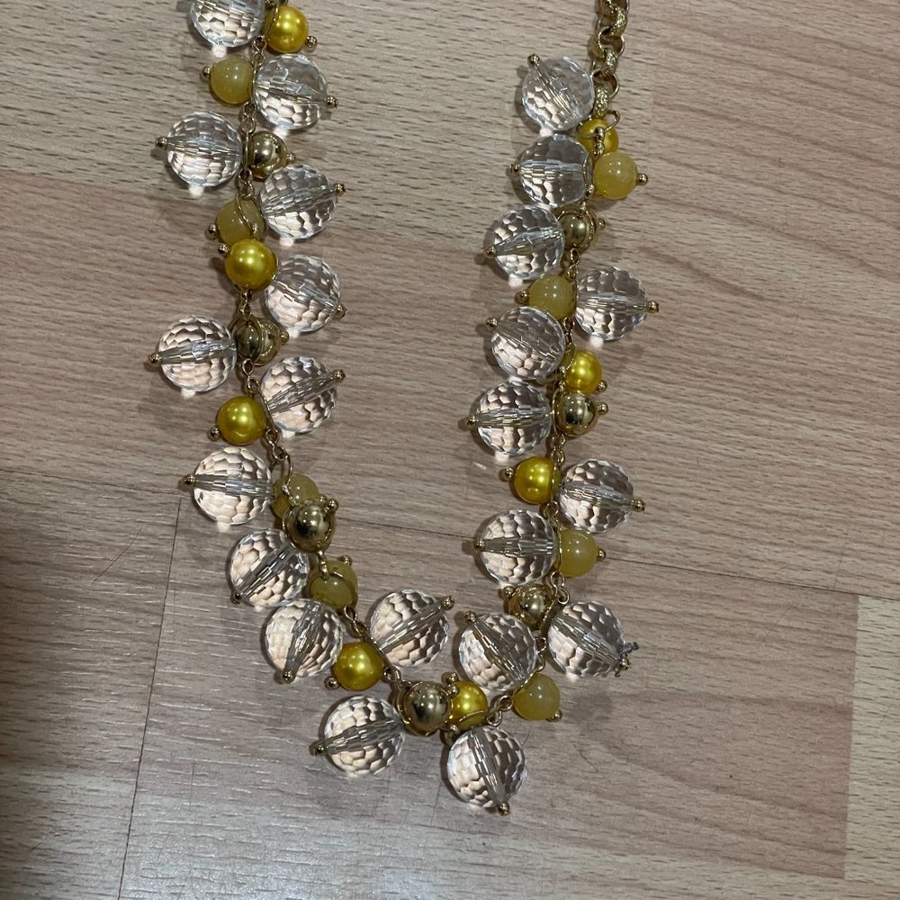 Kate Spade Clear and Yellow Ball Necklace